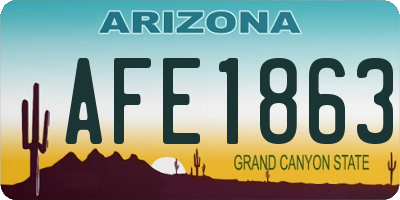 AZ license plate AFE1863