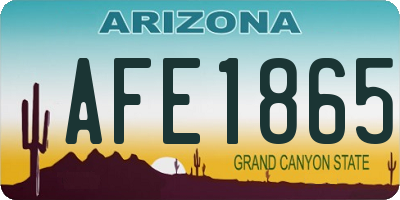 AZ license plate AFE1865