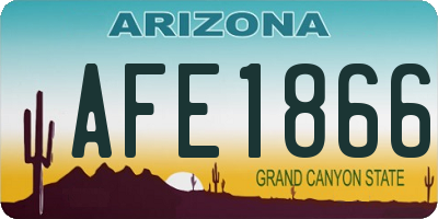 AZ license plate AFE1866