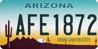 AZ license plate AFE1872