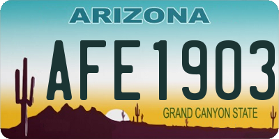 AZ license plate AFE1903