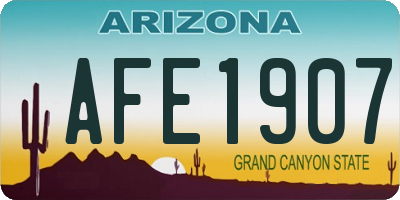 AZ license plate AFE1907