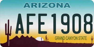 AZ license plate AFE1908