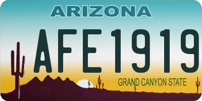 AZ license plate AFE1919