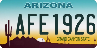 AZ license plate AFE1926