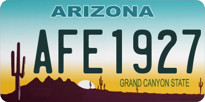 AZ license plate AFE1927