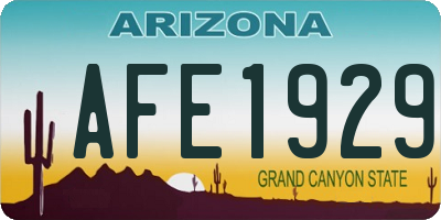 AZ license plate AFE1929