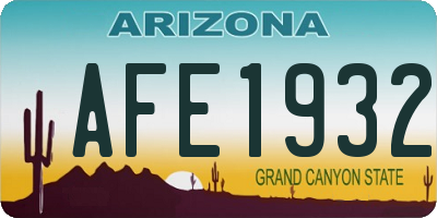 AZ license plate AFE1932