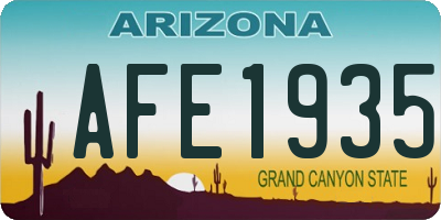 AZ license plate AFE1935