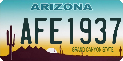 AZ license plate AFE1937
