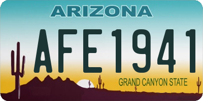 AZ license plate AFE1941