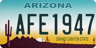 AZ license plate AFE1947