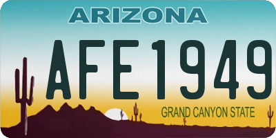 AZ license plate AFE1949