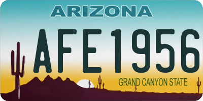 AZ license plate AFE1956