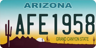 AZ license plate AFE1958