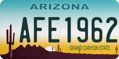 AZ license plate AFE1962