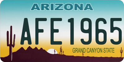 AZ license plate AFE1965