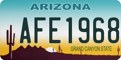 AZ license plate AFE1968