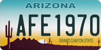 AZ license plate AFE1970