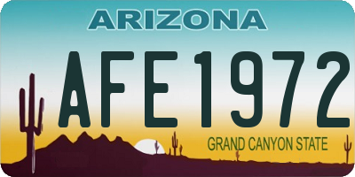 AZ license plate AFE1972