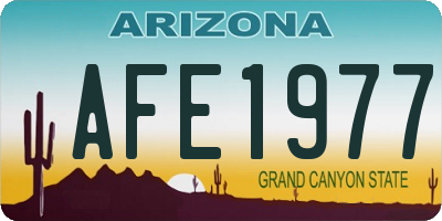 AZ license plate AFE1977