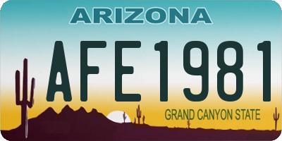 AZ license plate AFE1981