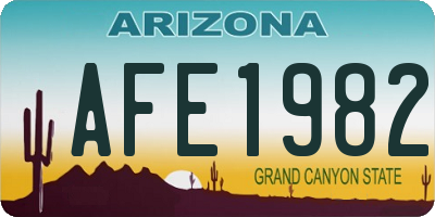 AZ license plate AFE1982