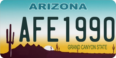 AZ license plate AFE1990