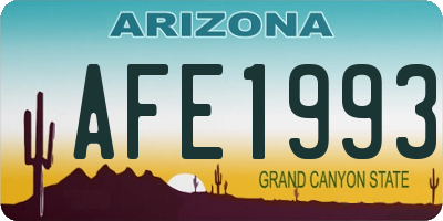 AZ license plate AFE1993