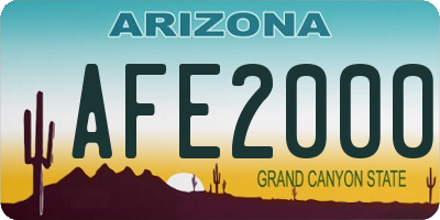 AZ license plate AFE2000