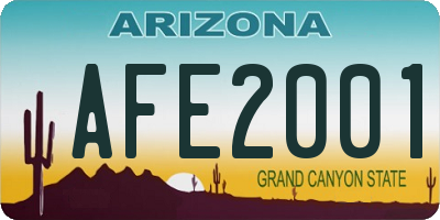 AZ license plate AFE2001