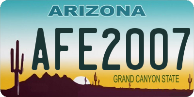 AZ license plate AFE2007