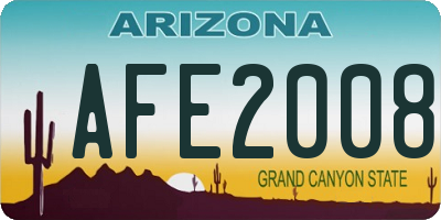 AZ license plate AFE2008