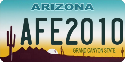 AZ license plate AFE2010