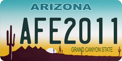 AZ license plate AFE2011