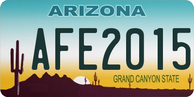 AZ license plate AFE2015