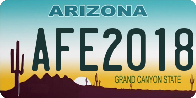 AZ license plate AFE2018