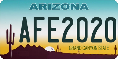 AZ license plate AFE2020