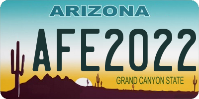 AZ license plate AFE2022