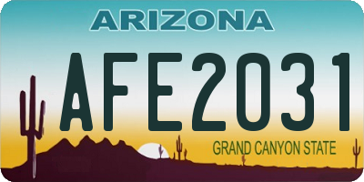 AZ license plate AFE2031