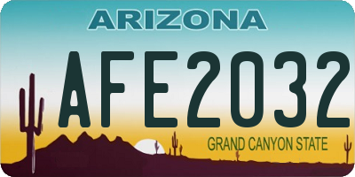 AZ license plate AFE2032