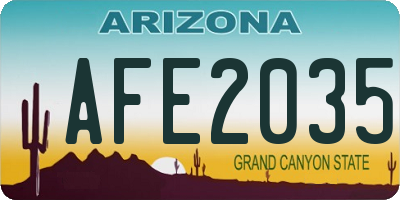 AZ license plate AFE2035