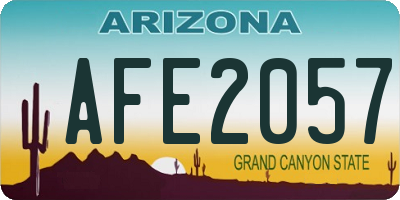 AZ license plate AFE2057