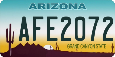 AZ license plate AFE2072