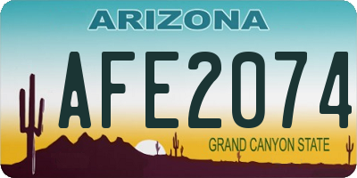 AZ license plate AFE2074