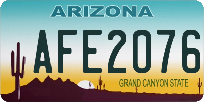 AZ license plate AFE2076