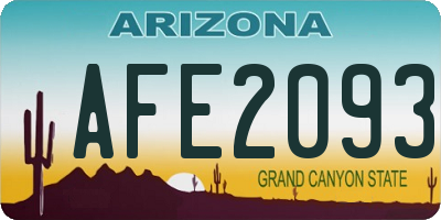 AZ license plate AFE2093