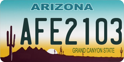 AZ license plate AFE2103