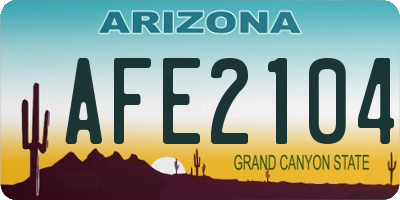 AZ license plate AFE2104