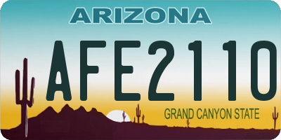 AZ license plate AFE2110